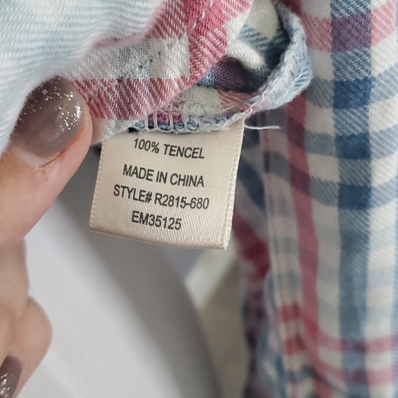 Anthro Bella Dahl plaid western pullover collar - Picture 7 of 7